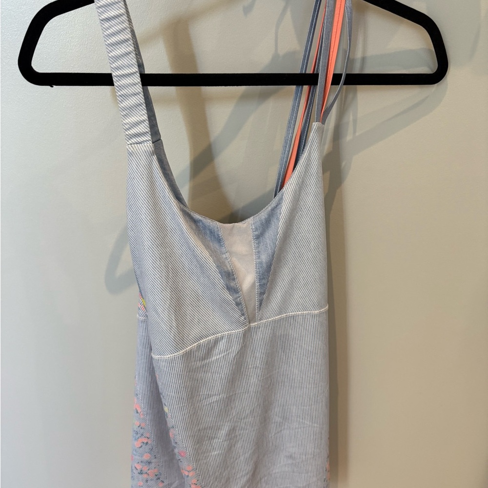 Lucky in Love Gray and Pink Tank Top